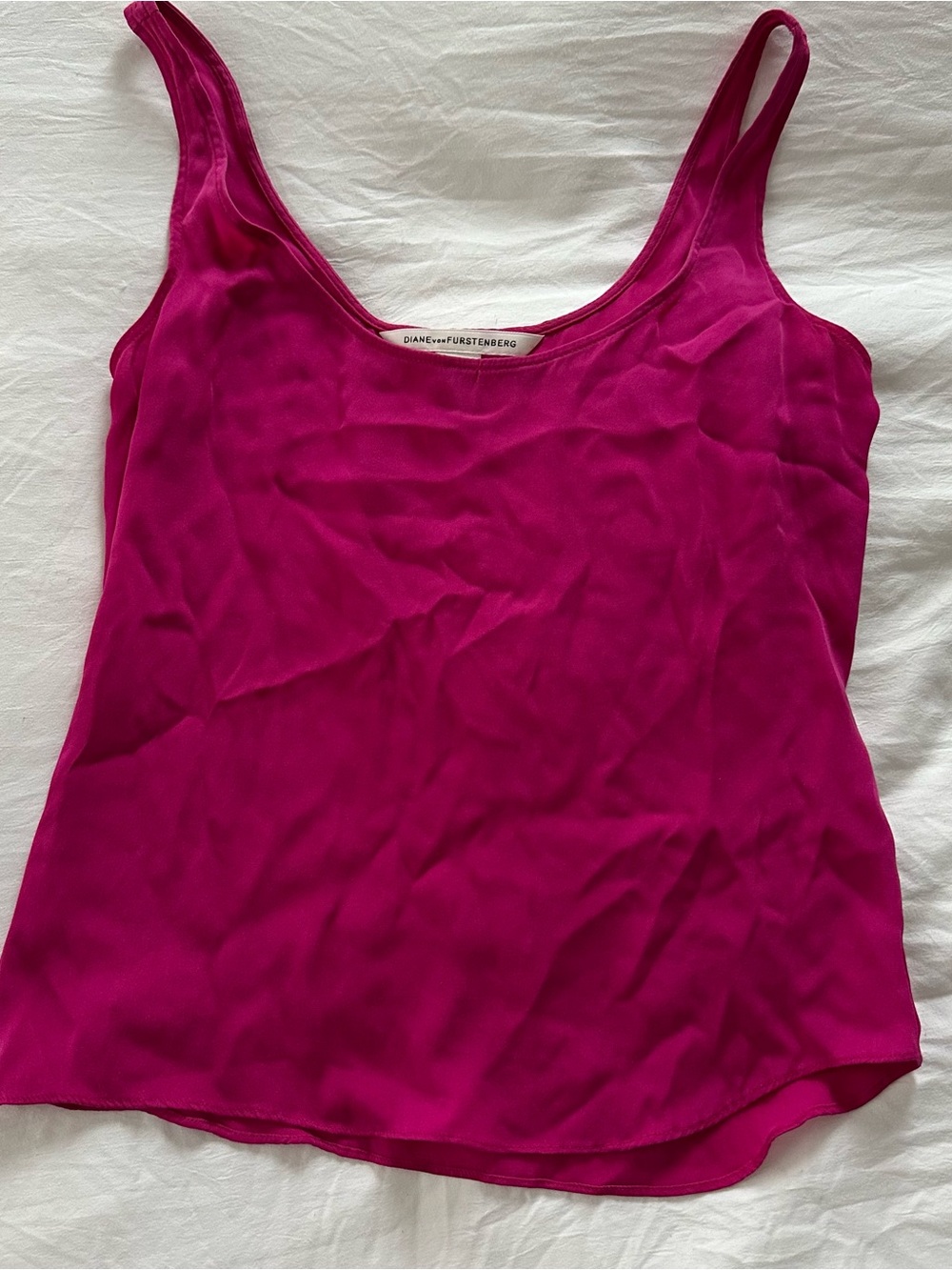 Diane Von Furstenberg Bright Fuchsia Silk Camisole